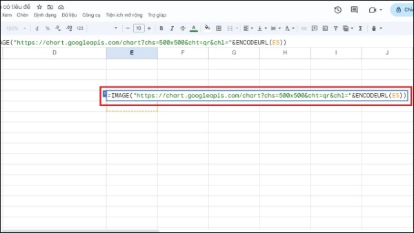 Cách tạo mã QR trên Google Drive bằng Google Sheets bước 2